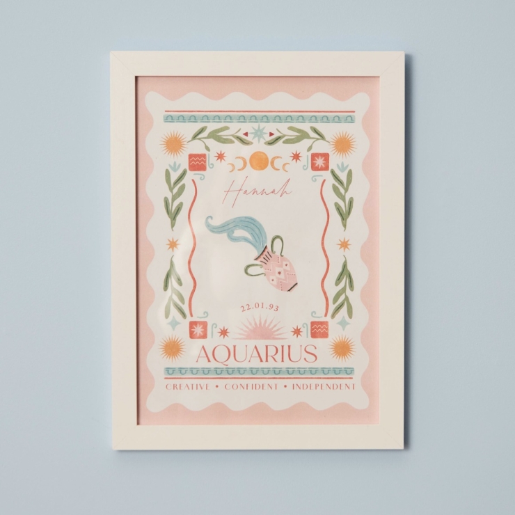 Personalised Zodiac Sign Framed Wall Print