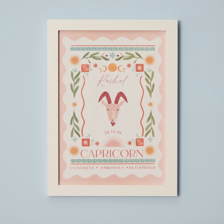 Personalised Zodiac Sign Framed Wall Print
