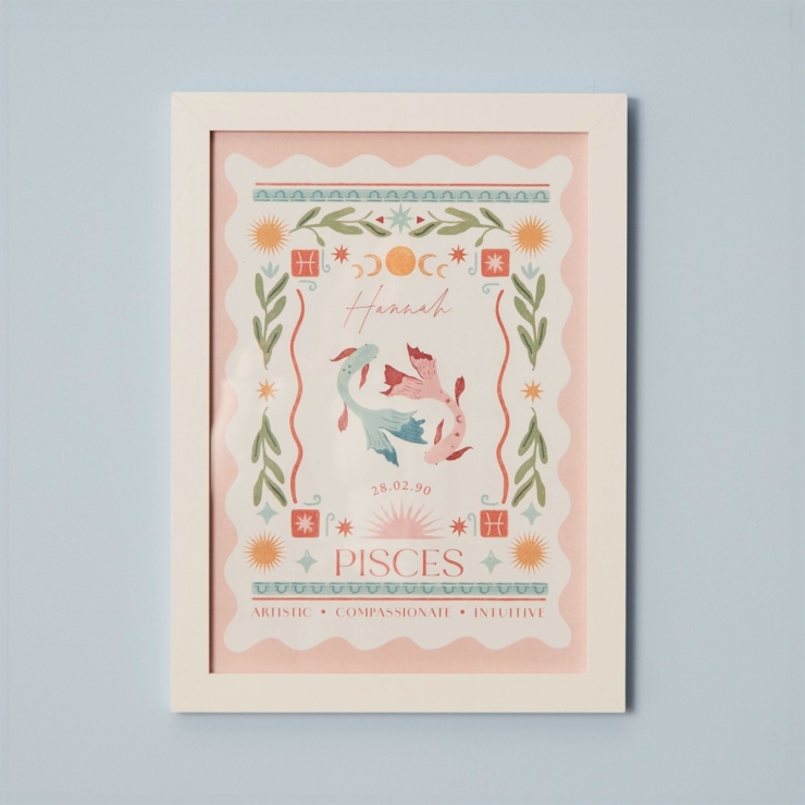Personalised Zodiac Sign Framed Wall Print