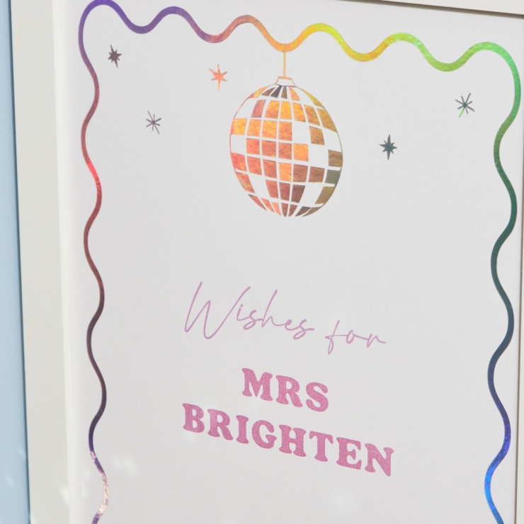 Personalised Last Disco Wishes For The Bride Print