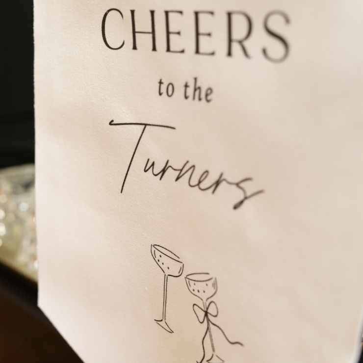 Personalised Black & White Cheers To The... Wedding Wall Hanging