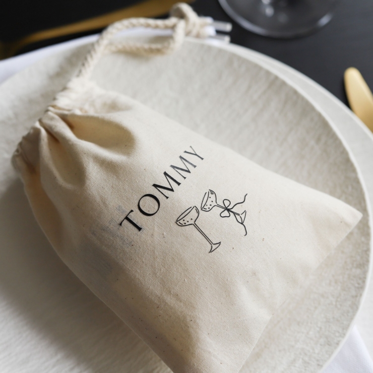 Personalised Black & White Canvas Gift Bag