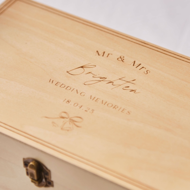 Personalised Wooden Wedding Keepsake Box FSC®