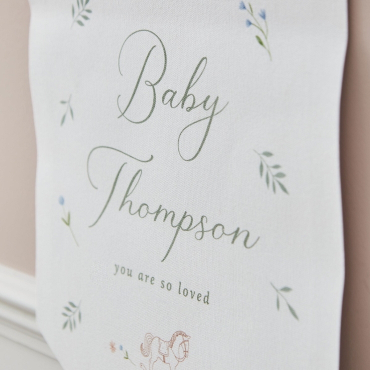 Personalised New Baby Wall Hanging Decoration by Made Yours