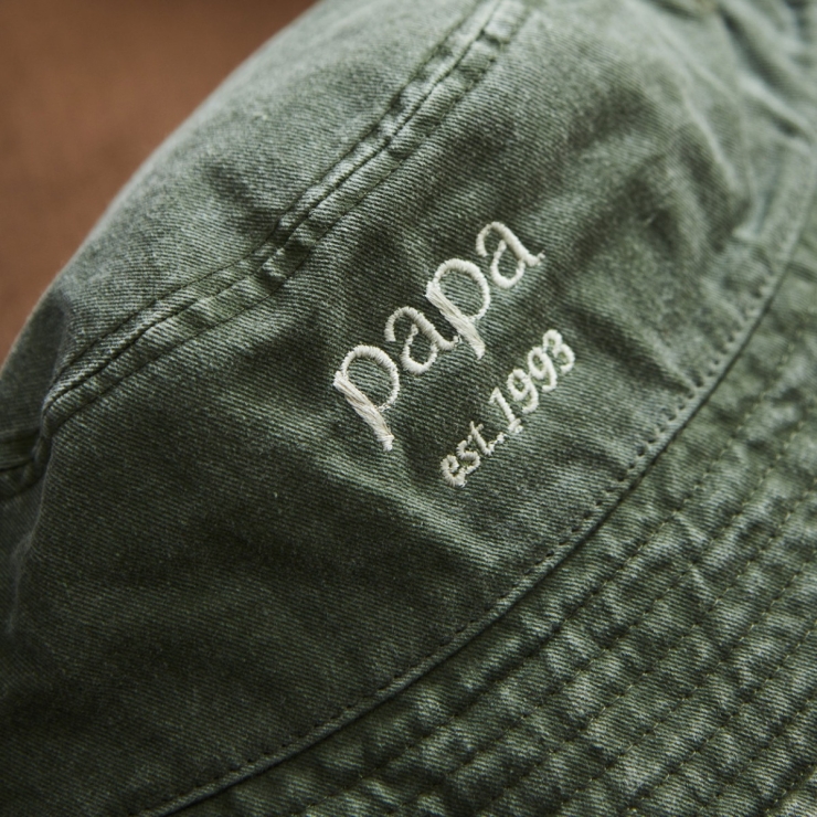 Personalised Vintage Dad Bucket Hat in Olive Green