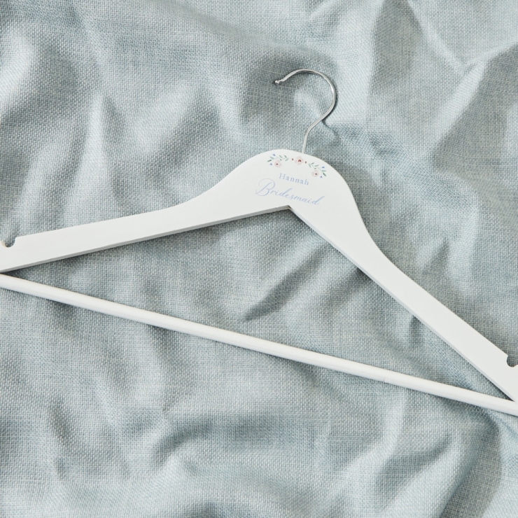 Personalised Wildflower Wedding Wooden Coat Hanger
