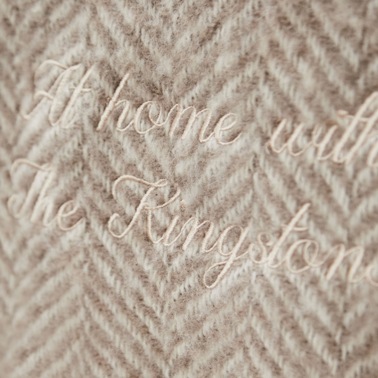 Personalised Herringbone Wool Blanket