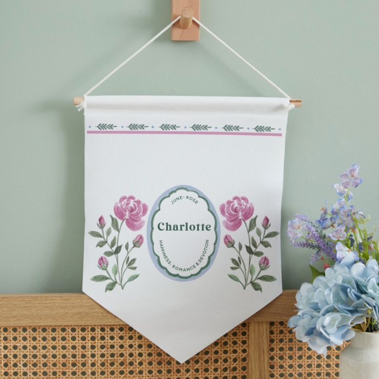 Personalised Birth Flower Wall Hanging