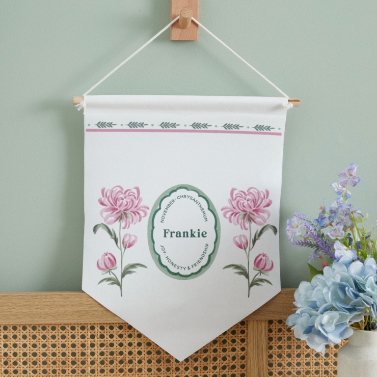 Personalised Birth Flower Wall Hanging
