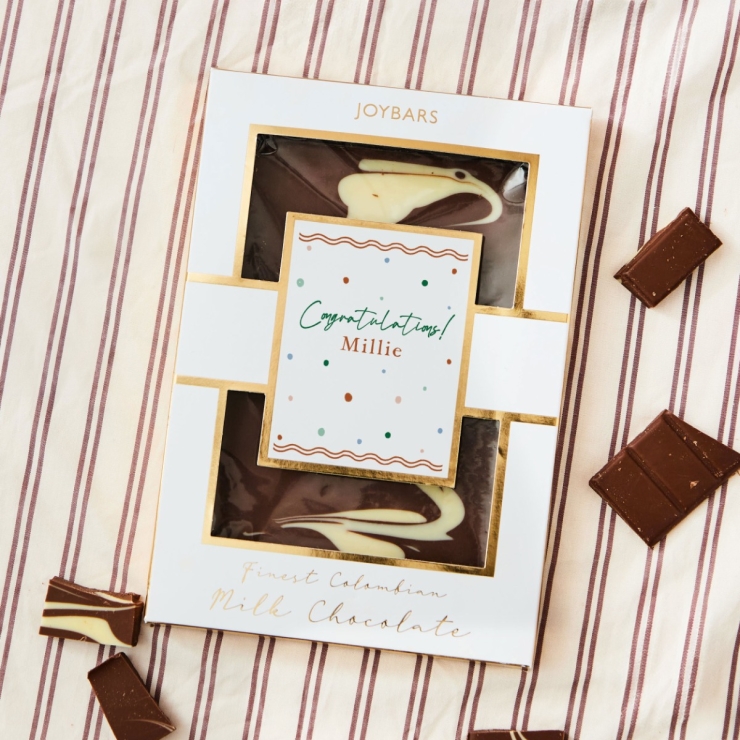 Personalised JoyPots Congratulations Luxury Milk Chocolate Bar