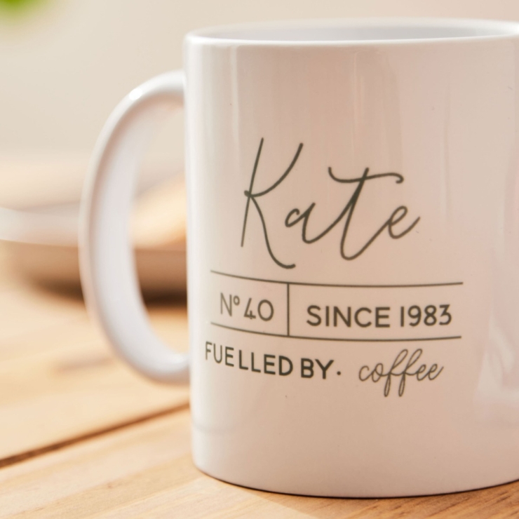 Personalised Fuelled by... Birthday Mug