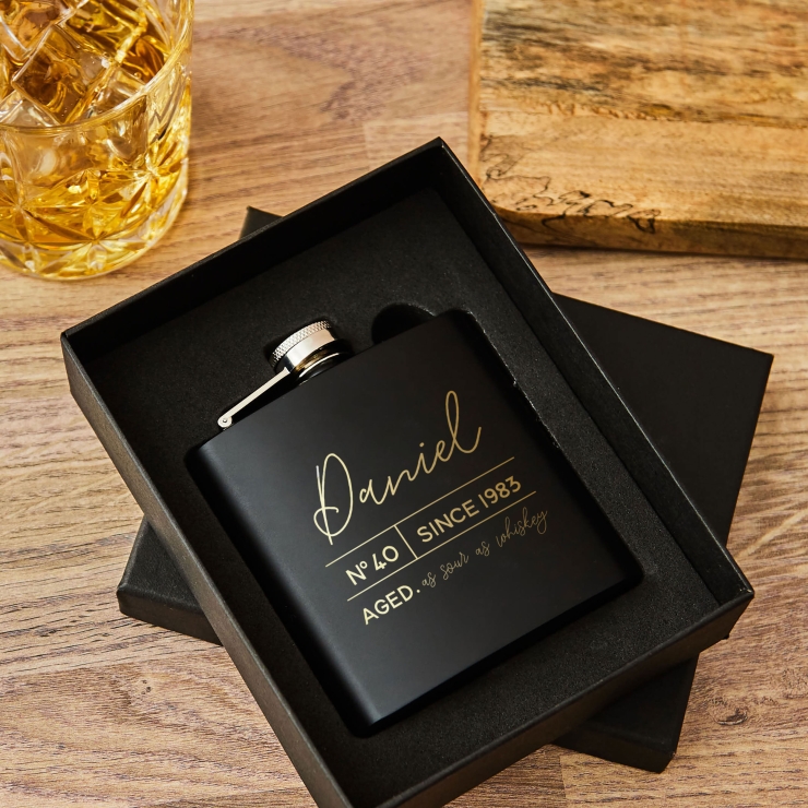 Personalised Milestone Birthday Hip Flask
