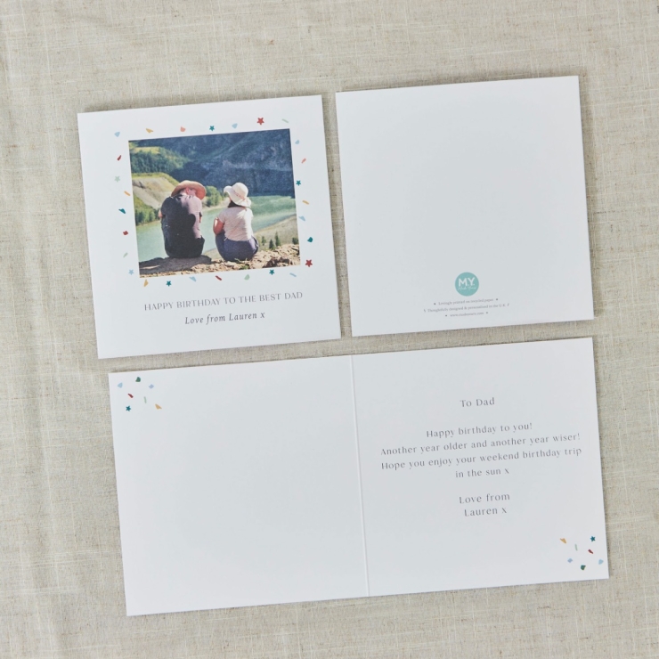 Personalised Confetti Happy Birthday Photo Card