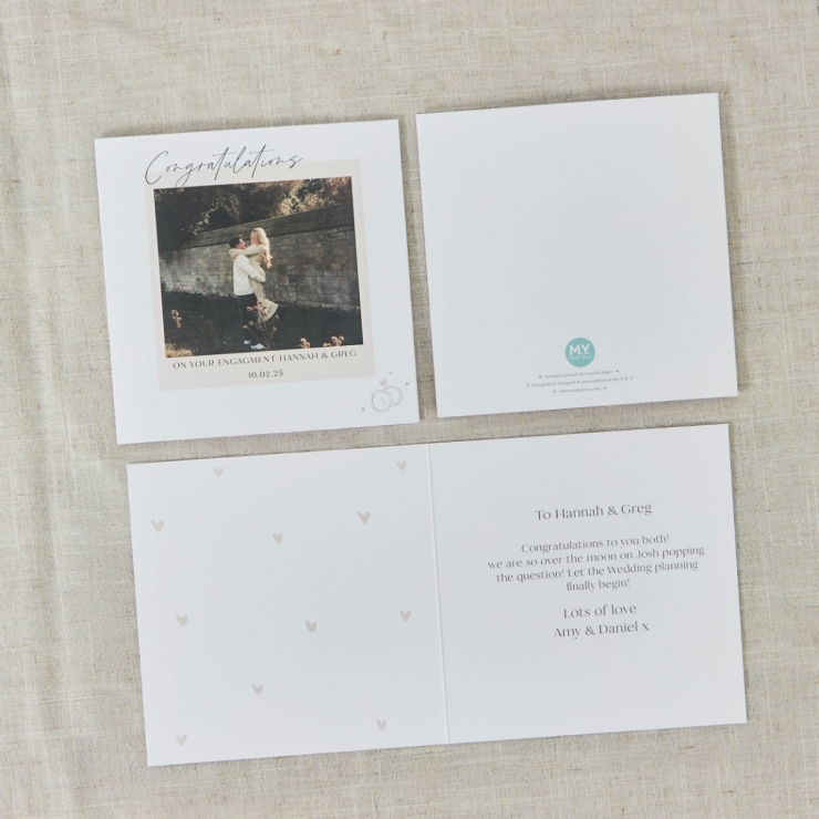 Personalised Happy Engagement Photo Card