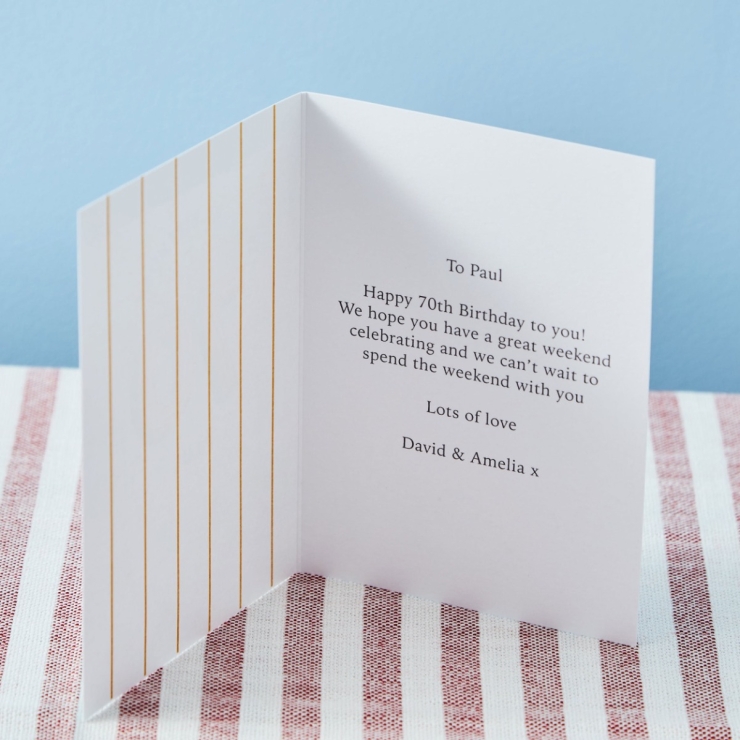 Personalised Modern Milestone 70th Birthday Card