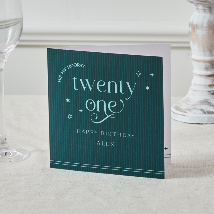 Personalised Sparkle 21st Birthday Card