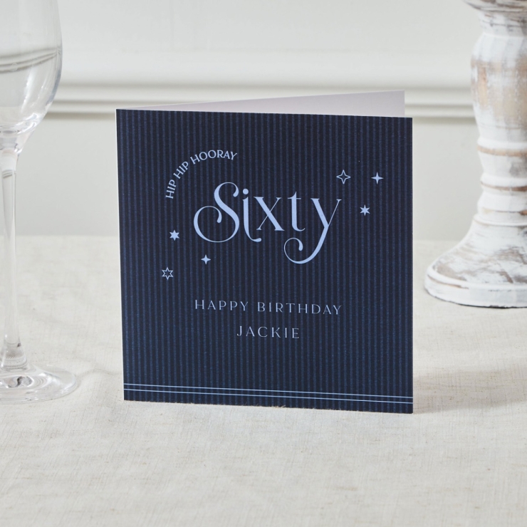 Personalised Sparkle 60th Birthday Card
