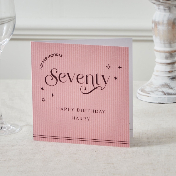 Personalised Sparkle 70th Birthday Card