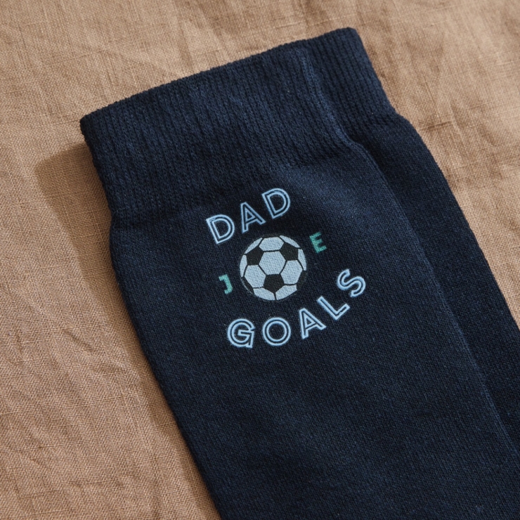 Personalised Dad Goals Navy Socks 