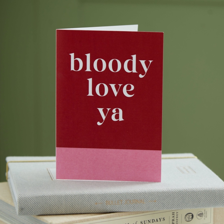 Personalised Slogan Rectangle Card in Red/Pink