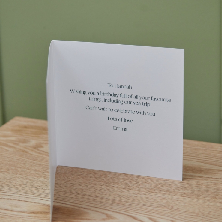 Personalised Slogan Square Card in Green/Blue