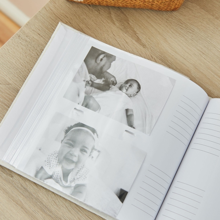 Personalised Blue Checkered Father's Day Linen Photo Album
