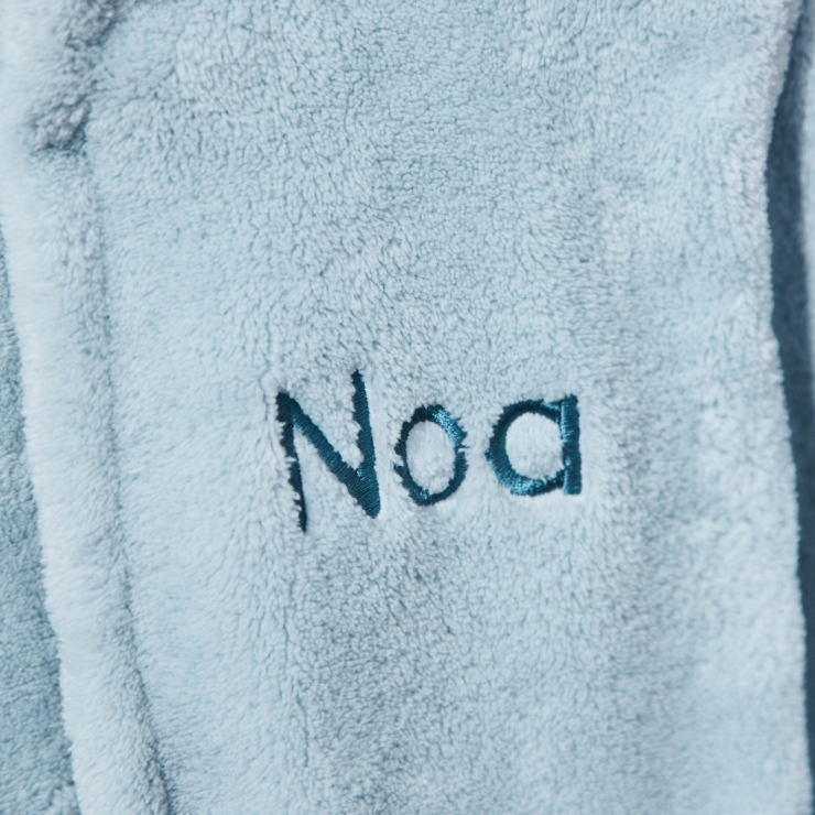 Personalised Blue Hooded Fleece Robe