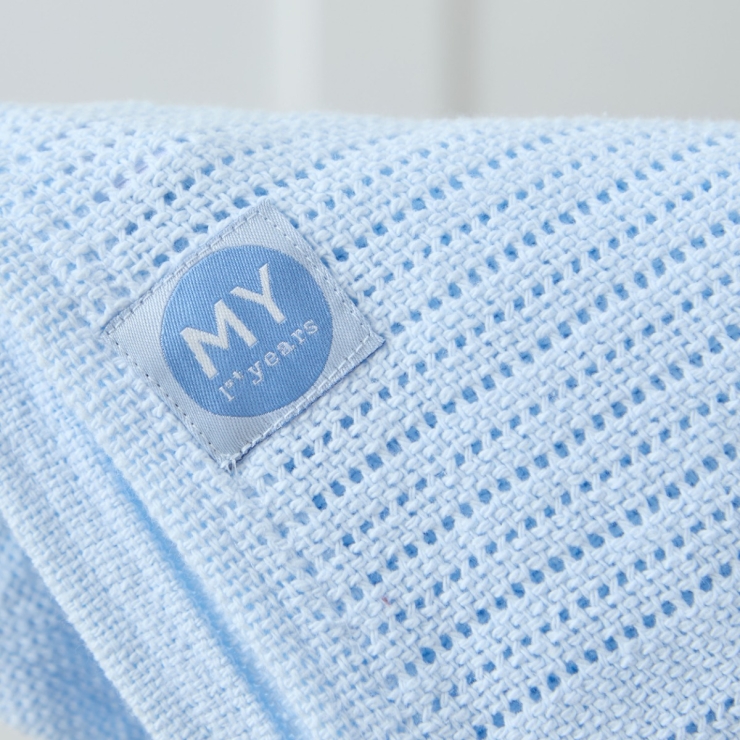 Personalized Blue Cellular Baby Blanket