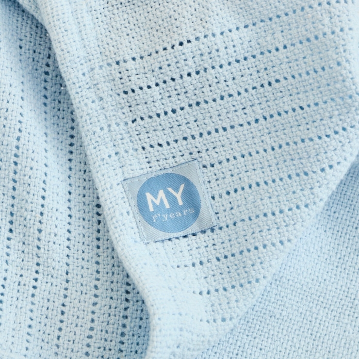 Personalised Blue Cellular Baby Blanket