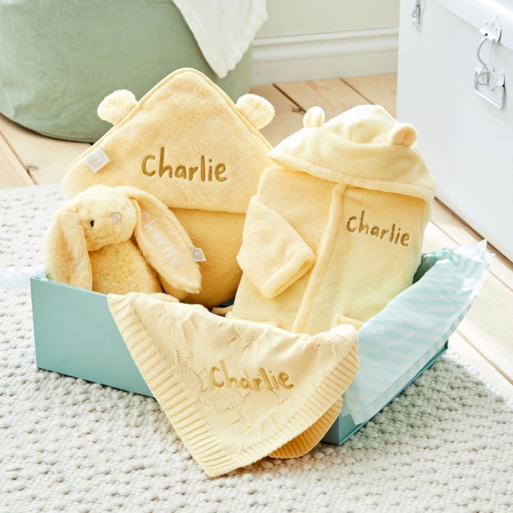 Personalised Sunshine Yellow Bedtime Essentials Gift Set