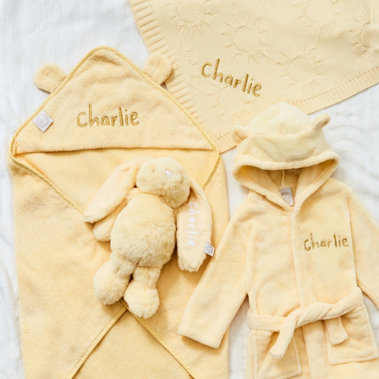 Personalised Sunshine Yellow Bedtime Essentials Gift Set