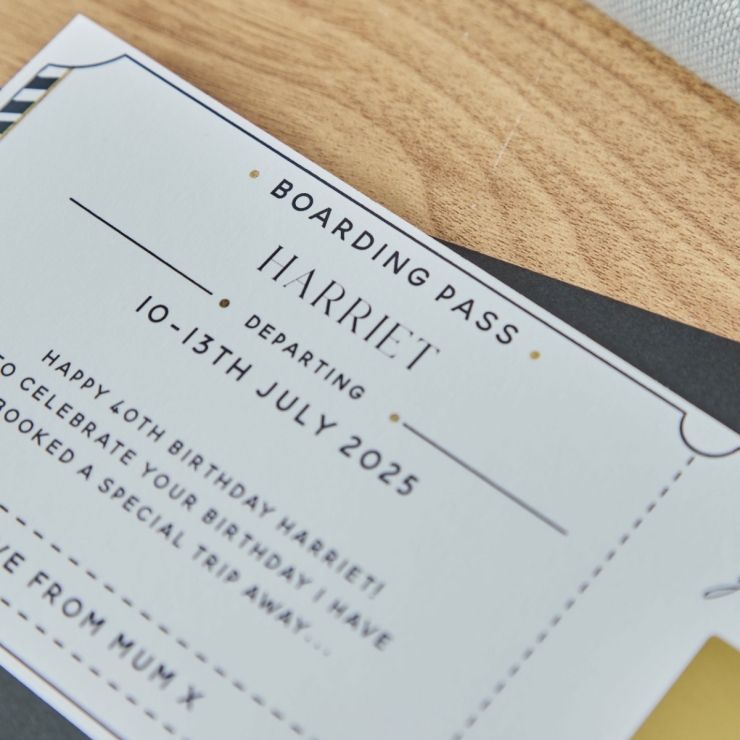 Personalised Scratch & Reveal Boarding Pass Ticket Gift