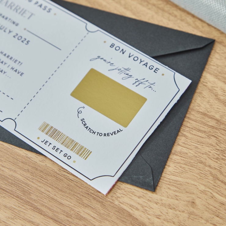 Personalised Scratch & Reveal Boarding Pass Ticket Gift