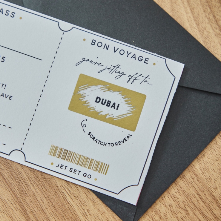 Personalised Scratch & Reveal Boarding Pass Ticket Gift