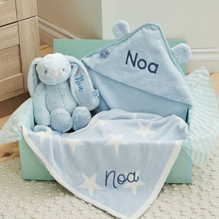 Personalised New Baby Essentials Gift Set - Blue