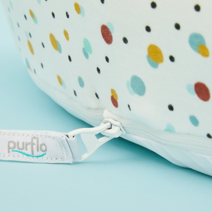 Personalised Purflo 'Scandi Spot' Baby Bed and Swaddle to Sleep Bag Set 9-18 Months Detail
