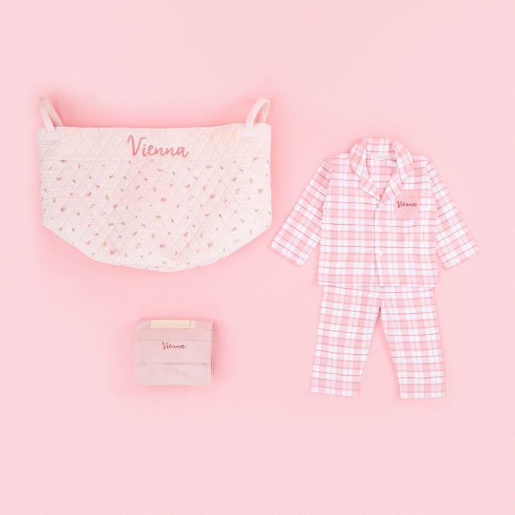 Personalised Pink Playtime & Pyjamas Gift Set Flat