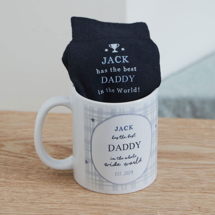 Personalised Best Grandad Mug & Sock Gift Set 
