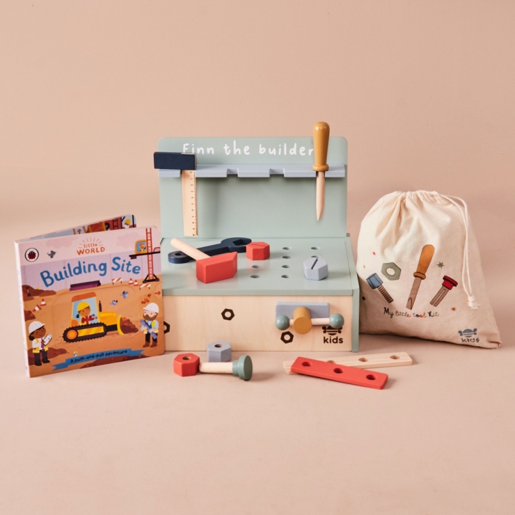 Personalised Just Bee Kids Little Builder Read & Play Gift Set