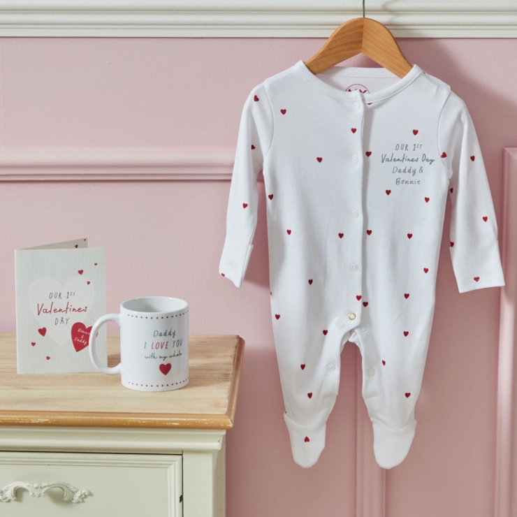 Personalised Our First Valentines Red Heart Gift Set