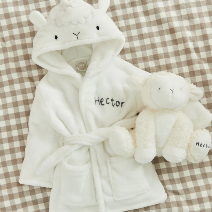 Personalised Lamb Snuggle and Cuddle Gift Set