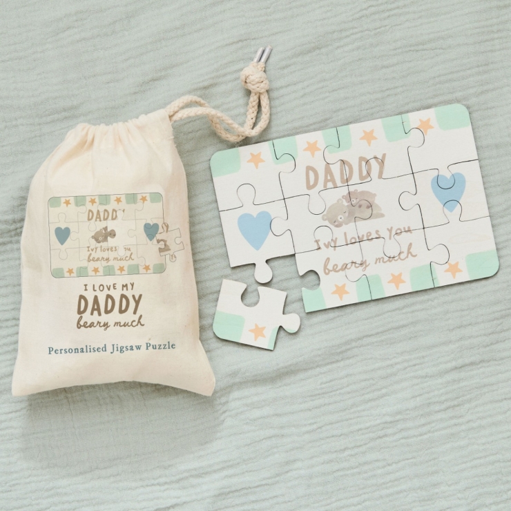 Personalised Fathers Day Daddy and Baby Bear Puzzle Gift Set