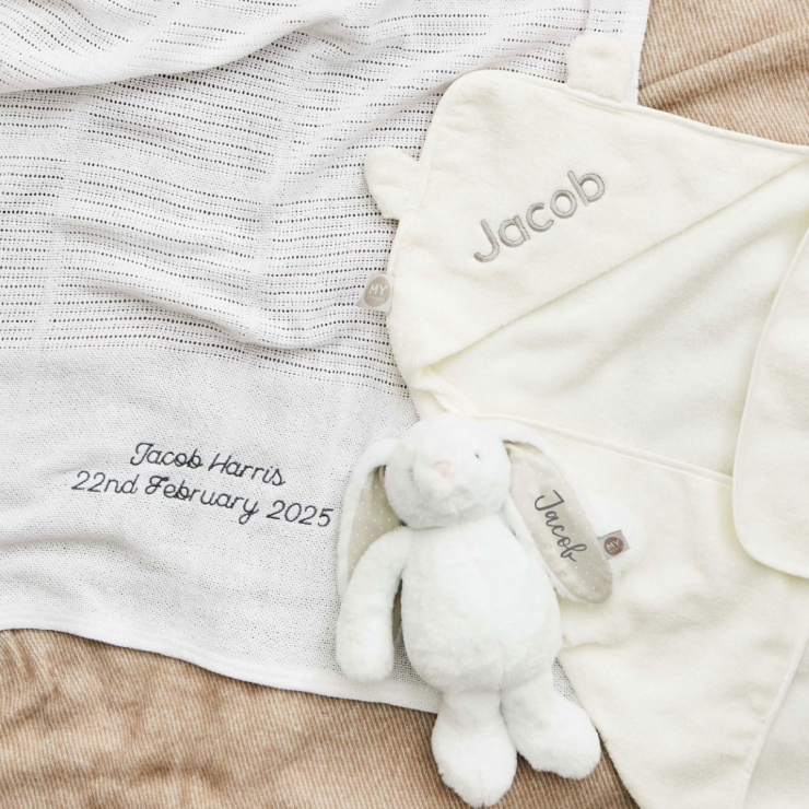 Personalized New Baby Essentials Gift Set - Neutral