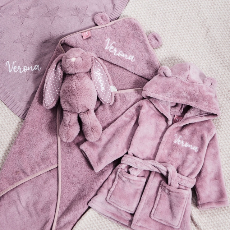 Personalised Dusky Mauve Pink Bedtime Essentials Gift Set
