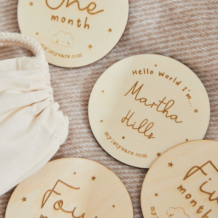 Personalised Hello World Milestone Discs