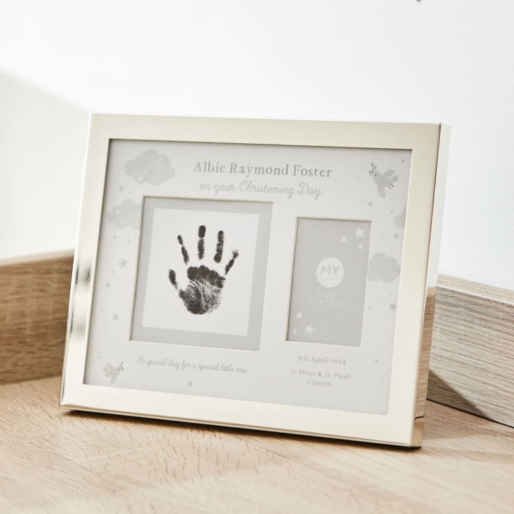 Personalised On Your Christening Day Handprint Frame