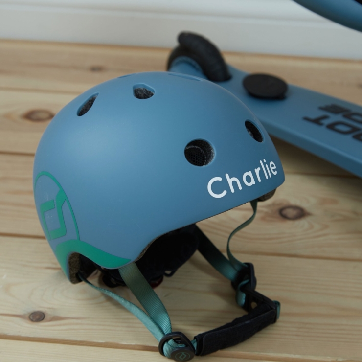 Personalised Scoot & Ride Push & Go Steel Scooter & Helmet Gift Set