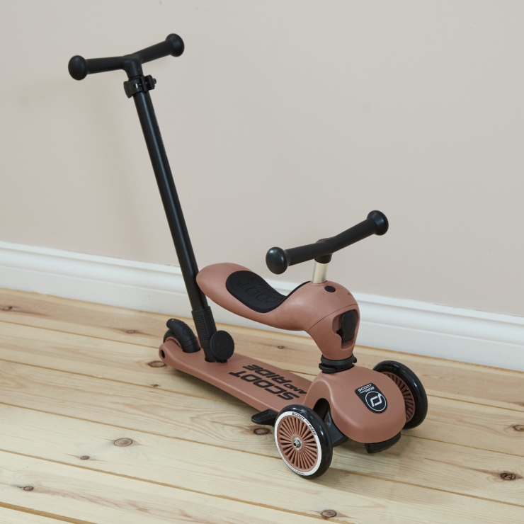 Personalised Scoot & Ride Push & Go Mocha Scooter & Helmet Gift Set