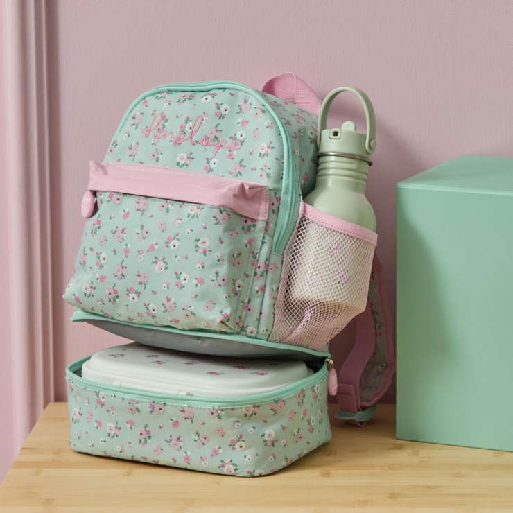 Personalised Ditsy Backpack, Bottle and Lunchbox Gift Set