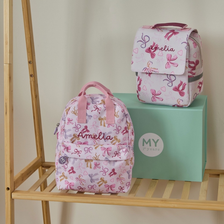 Personalised Bows Backpack & Lunchbag Set